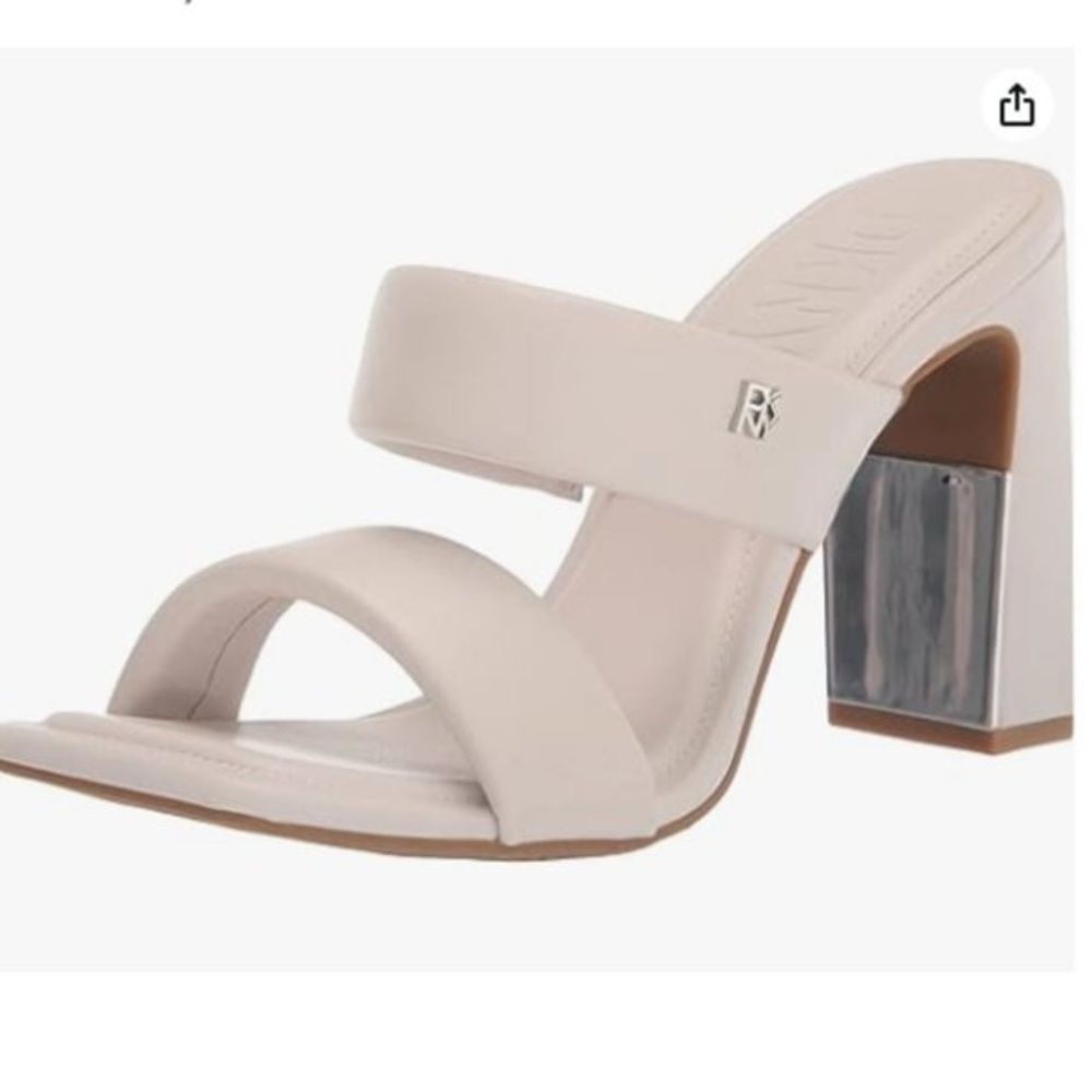 DKNY WEssential Pump Sandal Heel White Size 8 Puffy Mule